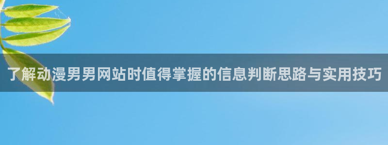 汗汗漫画人气榜:了解动漫男男网站时值得掌握的信息判断思路与实用技巧配图